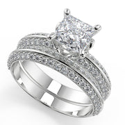 Sabrina Knife Edge Pave Double Sided Princess Cut Diamond Engagement Ring - Nivetta